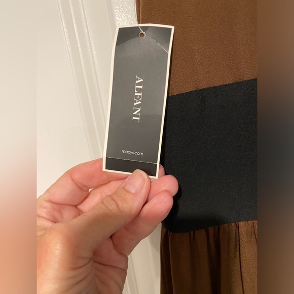 SALE Alfani NWT sleeveless brown dress with black highlights - Picture 4 of 4